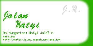 jolan matyi business card